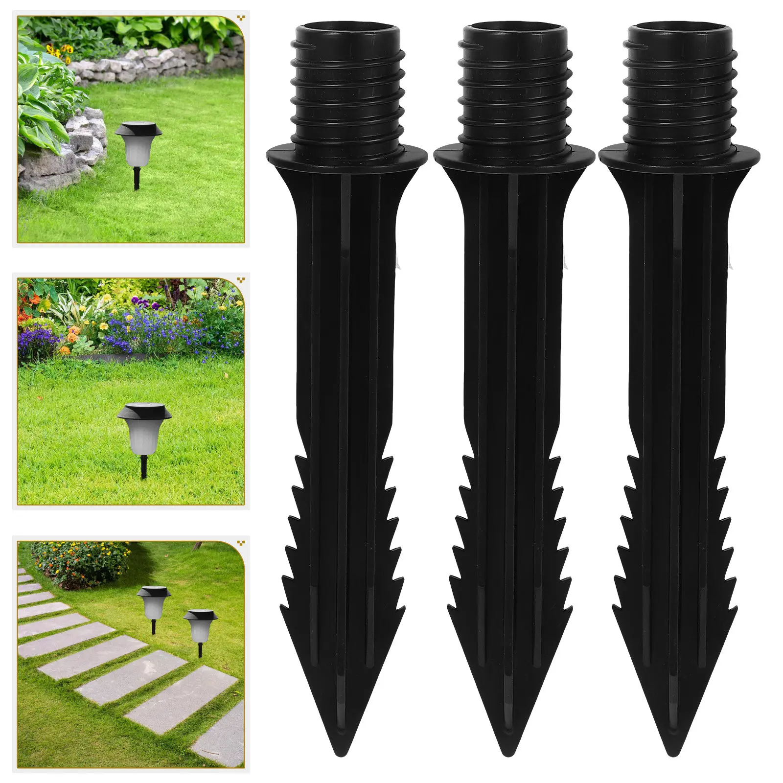 

Набор из 8 пластиковых солнечных светильников-колышков для сада, устойчивых к погодным условиям, для дорожек и уличного декора