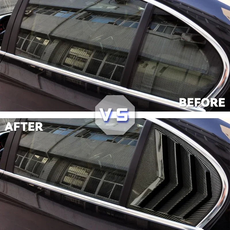 Car Side Rear Window Louver Paste Type Is Suitable For BMW 5 Series E60 2004-2010 Carbon Fiber Glossy Black Auto Parts