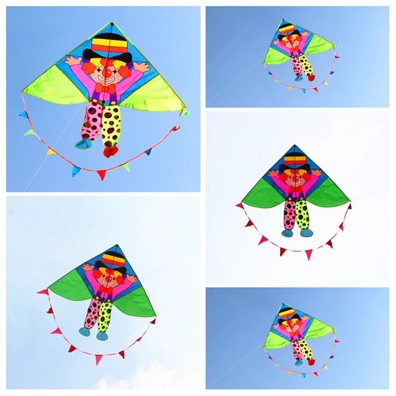 Free shipping Clown kite flying line toys nylon children kite factory for kids Steering wheel kitesurfing snake eagle papalotes