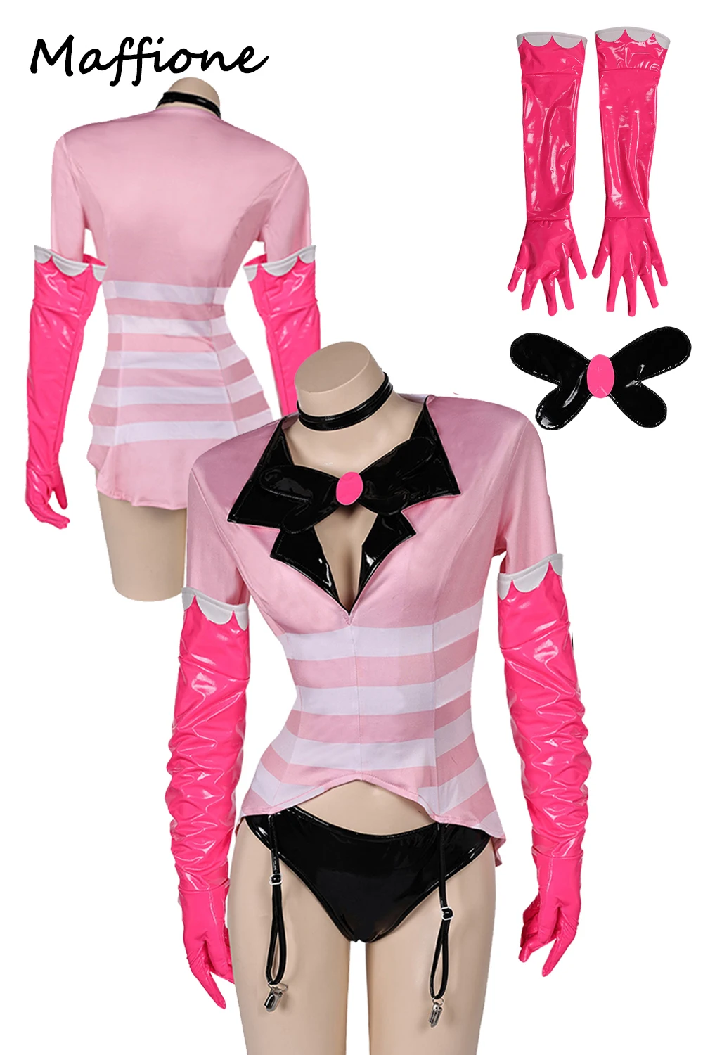 

Angel Cosplay Dust Lingerie Dress Costume Cartoon Hell Inn Role Play Women Collar Gloves Sexy Underwear Female Halloween Suit