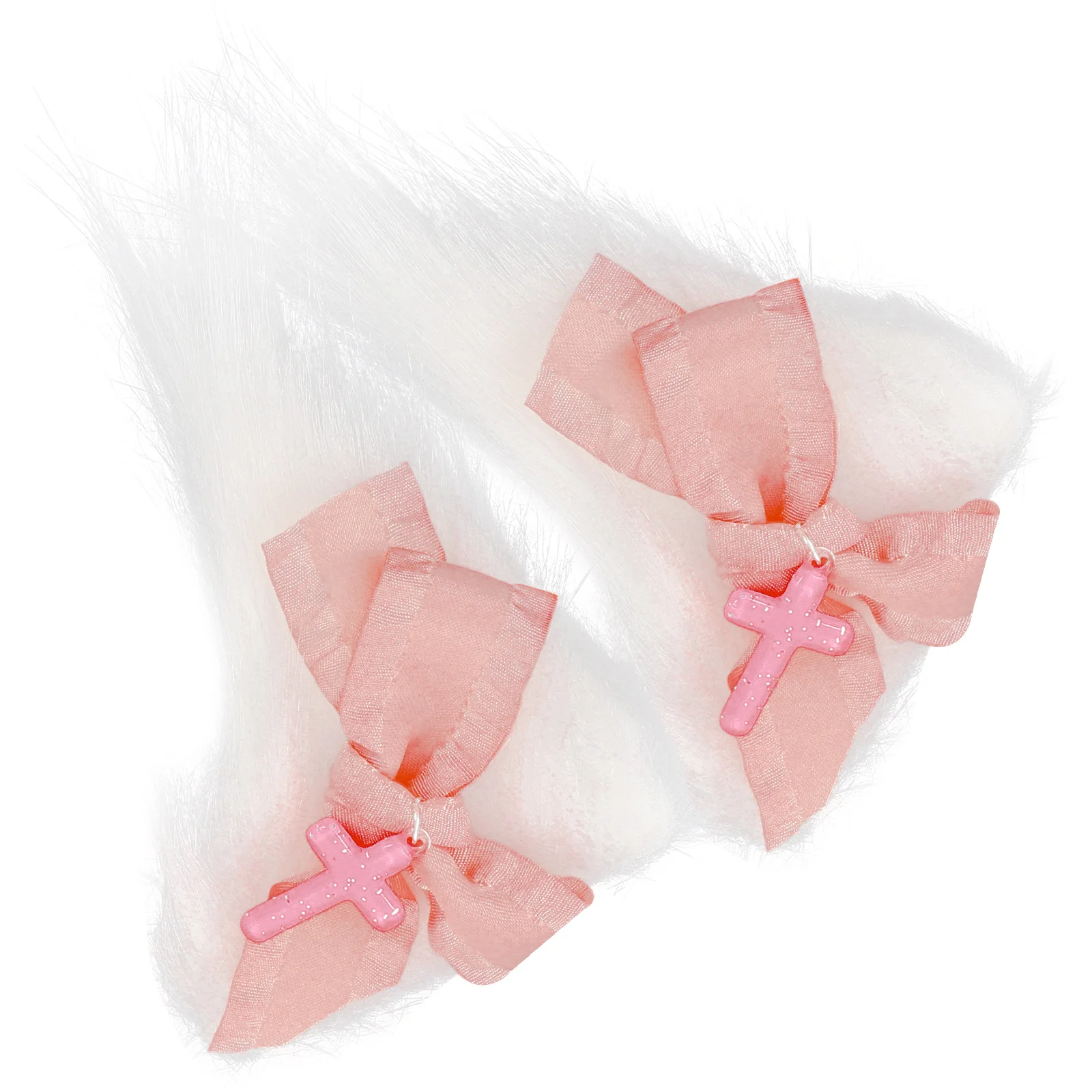 

1 Pair Animal Ear Hair Clips Cat Ears Sweet Bowknot Cross Cosplay Halloween Party Adult Costume Zinc Alloy