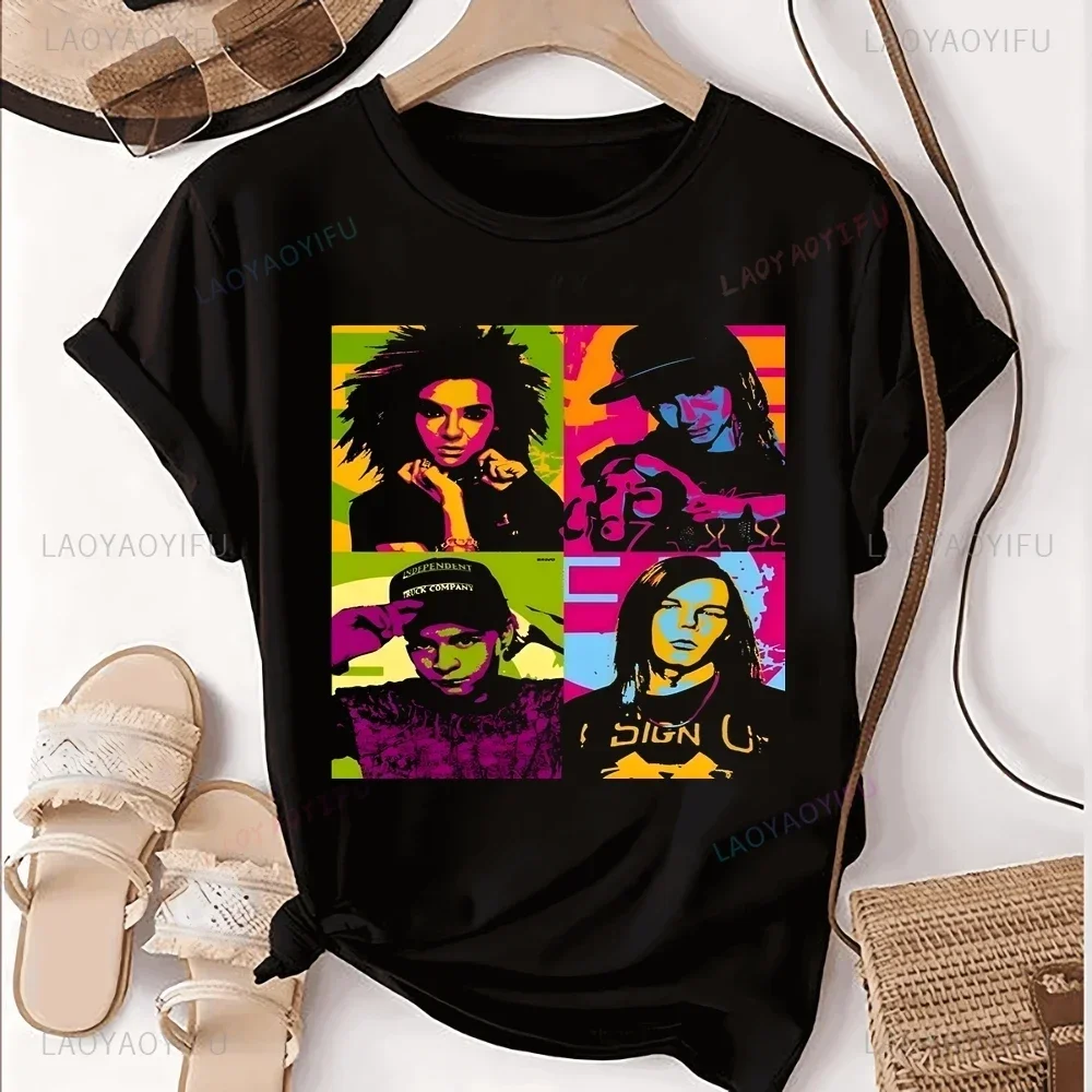 German Rock Band Tokio Hotel Printed T-shirt Top Tokio Hotel Trend Harajuku Short Sleeve Unisex Shirt Graphic Large T-shirt