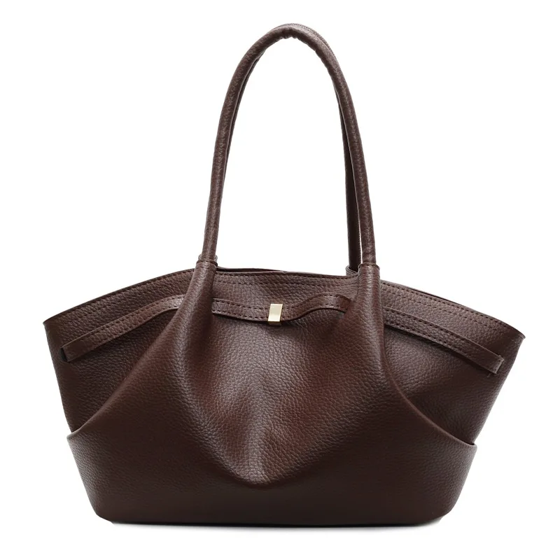 2025年春 ヴィンテージ風 脇の下に挟むトートバッグ 女性用 大容量 調節可能なクロスボディストラップ ショルダーバッグ トップハンドル付き 韓国風