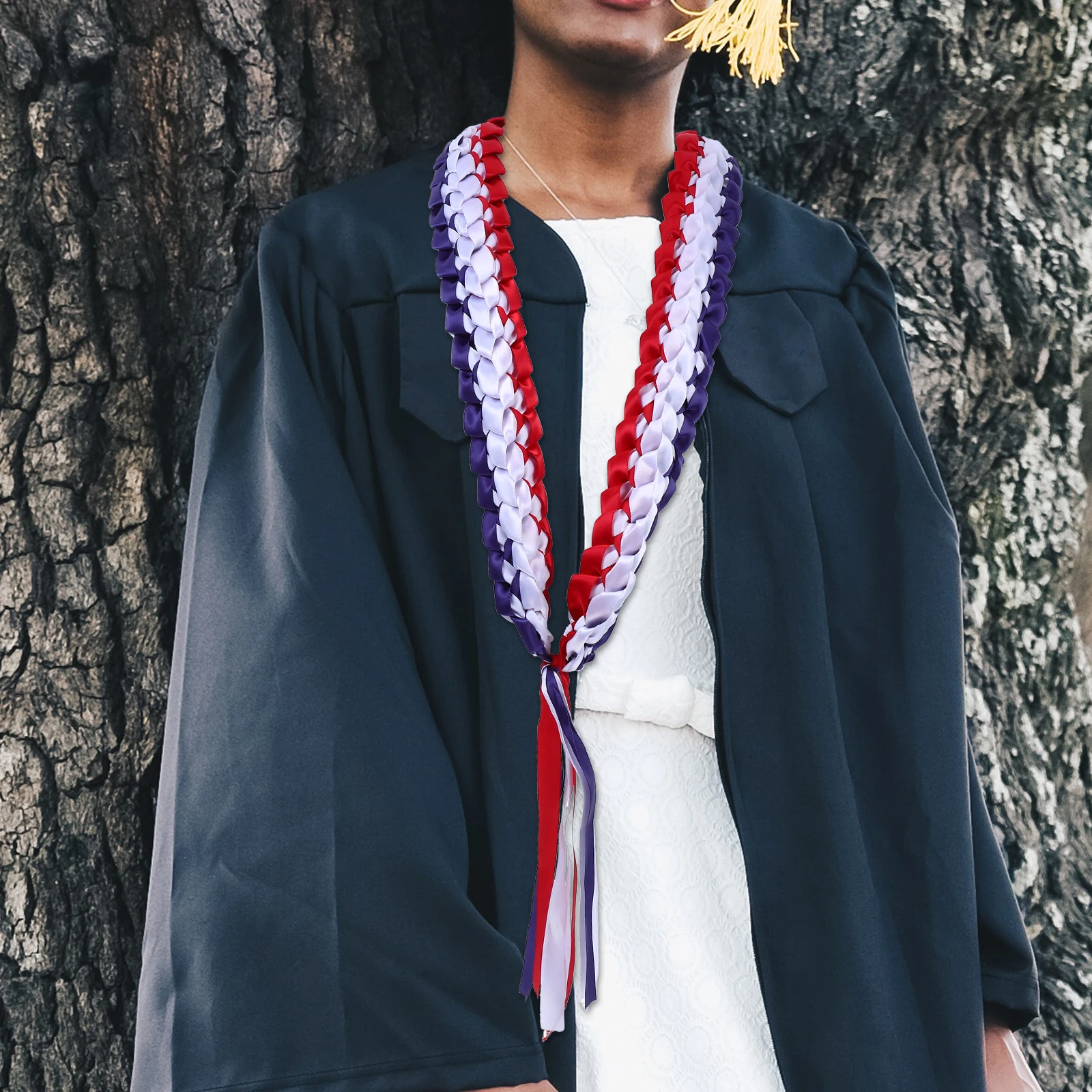 

Ribbon Honor Necklace Braided Leis Grad Party Necklaces Graduation Decorations Ceremony Celebration