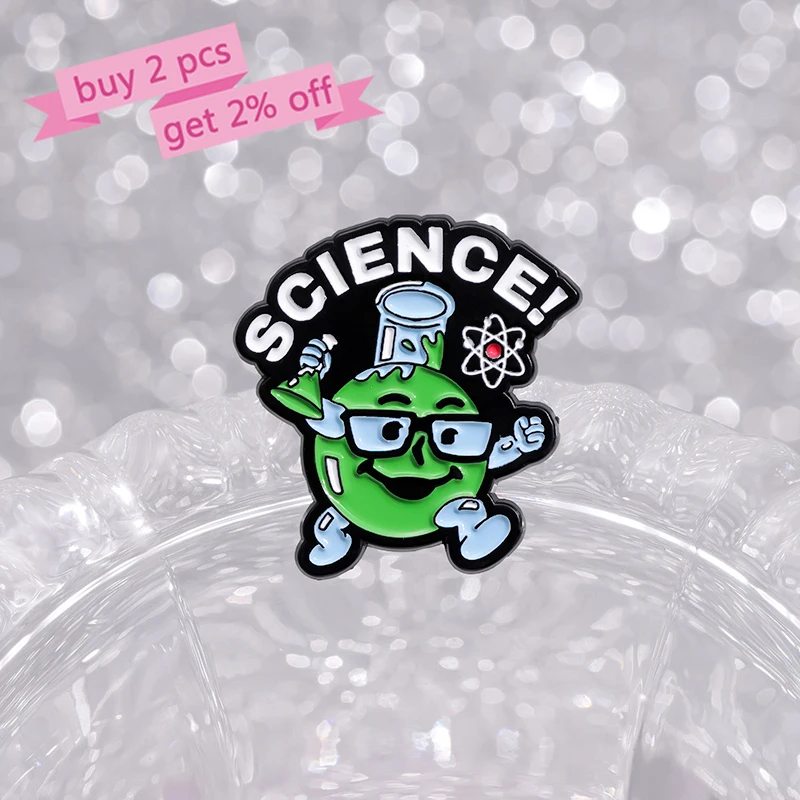 Chemical Reactions Enamel Pins Custom Scientific Experiments Brooches Lapel Badges Funny Jewelry Gift for Friends