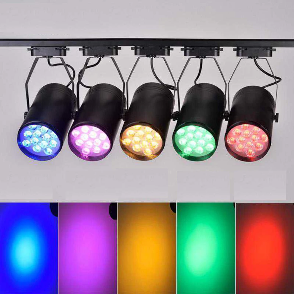 10pcs 7w 12W 18w RGB LED Track Light KTV Stage Dancing Background  Wedding Light Rail Light RGB Purple LED Spotlight 110v 220v