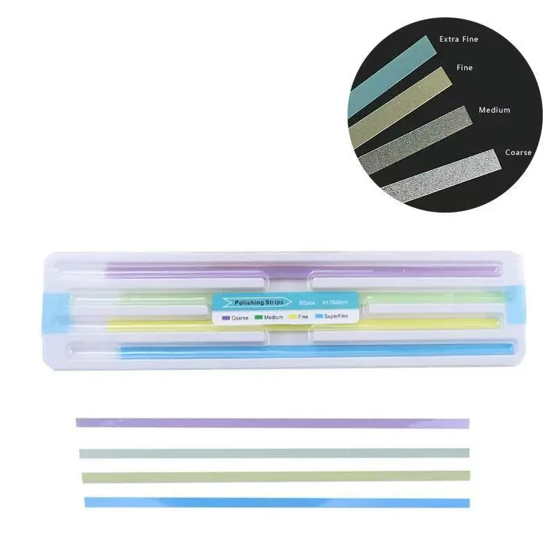 60Pcs/Box Dental Polishing Strip Grinding Sanding Shaping Tooth Interdental Surface Polisher Dentistry Whitening Abrasive Strips