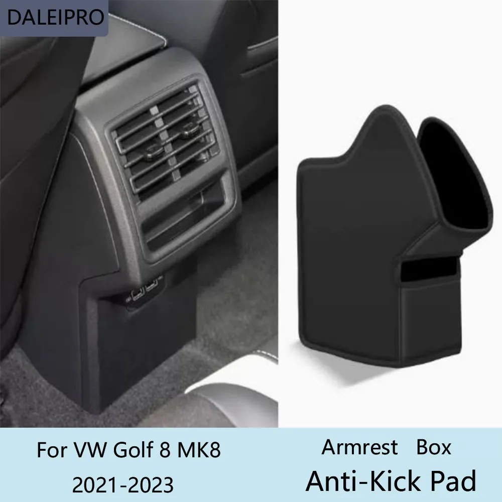 

Car Rear Armrest Box Anti-Kick Pad For Volkswagen VW Golf 8 MK8 2021 2022 2023 Microfiber Leather Protective Cover Accessories