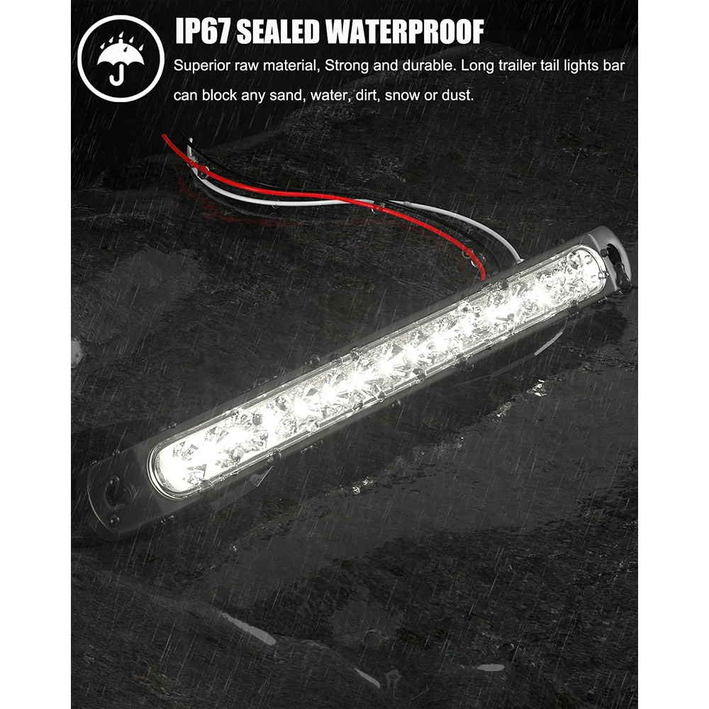 1 قطعة سيارة ضوء بار 15LED لمبات لسيارة شاحنة SUV RV 12 فولت ضوء الفرامل إشارة الجانب ماركر بدوره إشارة تحذير الضوء الخلفي #5