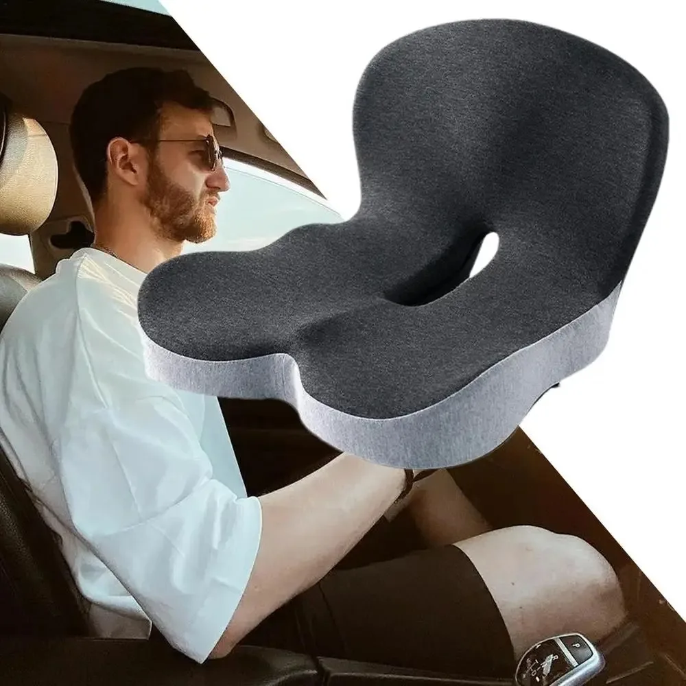 Comfort Memory Foam Backrest Cushion Breathable Back Support Car Seat Cushion One-piece Design Waist Protection