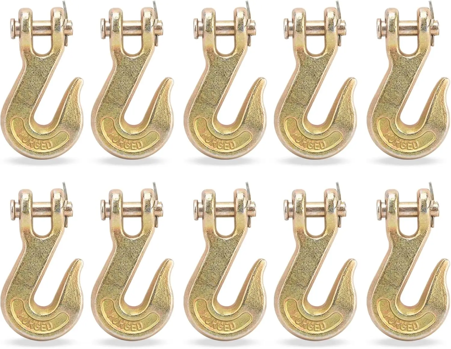 

3/8" Heavy Duty Grab Hook for Truck & Trailer Chains - Grade 70, 6600 lbs Break Strength (10 Pack)