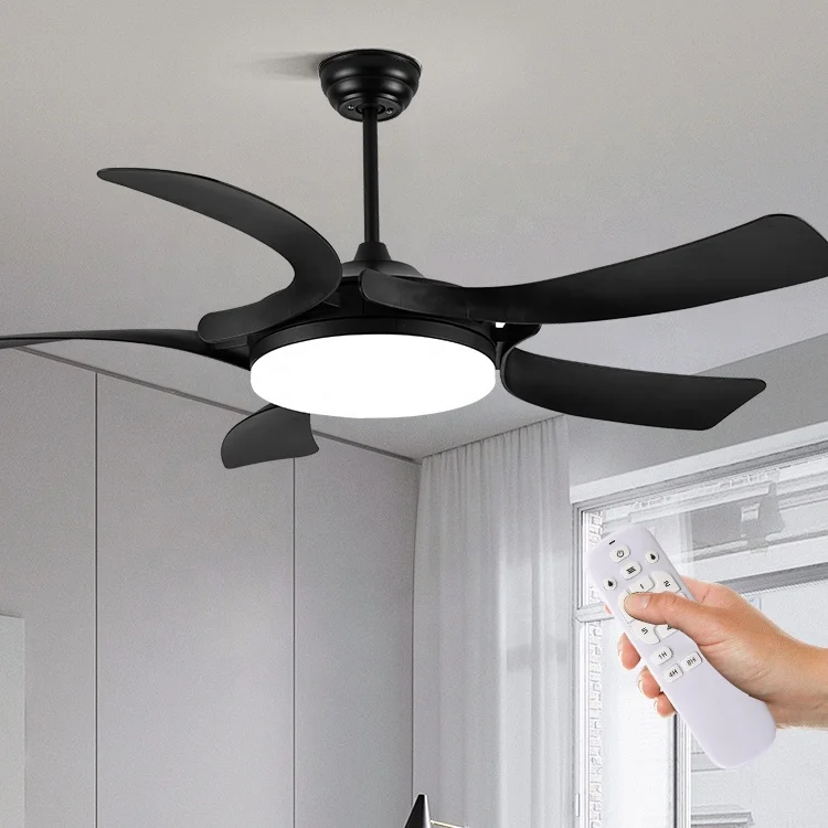 52 Inch 5 ABS Blades Pure Copper DC Motor Home Living Room Remote Control Bldc Led Ceiling Fan With Light