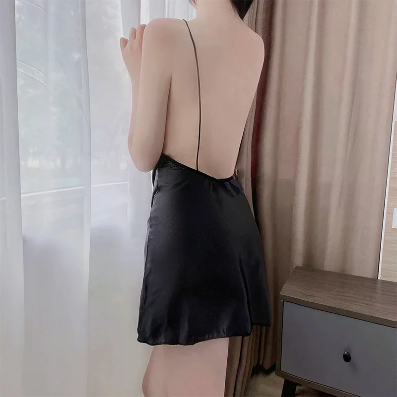 Lingerie sexy Abito a canotta con un petto Pigiama sexy Camicia da notte seducente