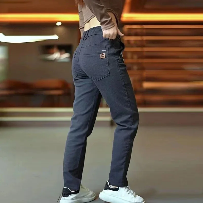 2024 nuevo diseño de primavera moda coreana pantalones casuales para hombres pantalones de trabajo de negocios ajustados elásticos regulares