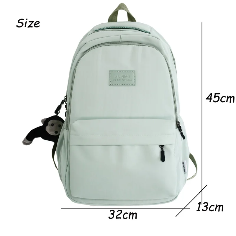 Women Backpack Solid Color Female Multi-pocket Casual Woman\'s Travel Bag High Quality Schoolbag for Teenage Girl Book Knapsack