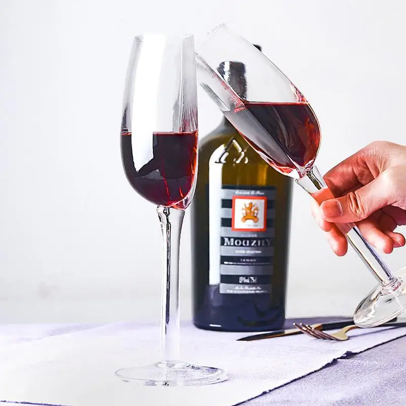 2025 Tazas de vino tinto semicirculares Copa de cristal creativa Copa de vino transparente portátil Copa de cristal creativa europea divertida 140 ml