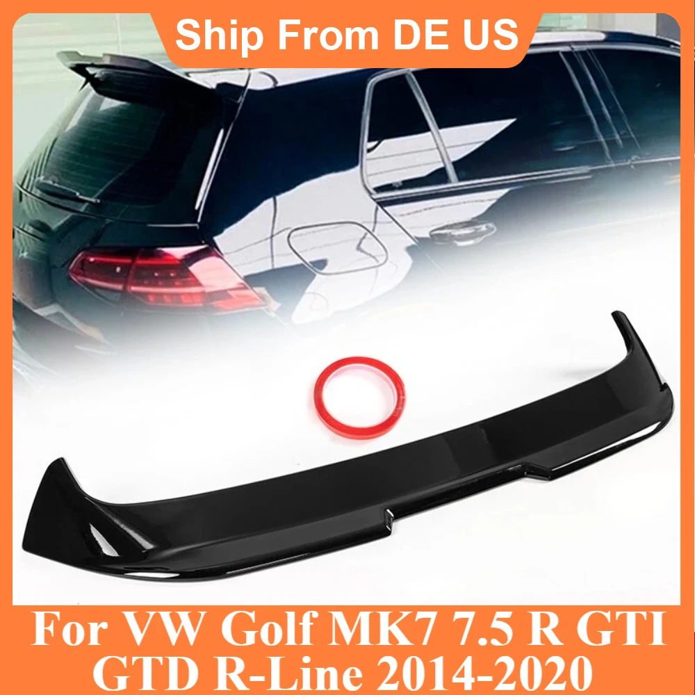 

Spoiler Wing For VW Golf 7 7.5 MK7 7.5 R GTI GTD GTE R-Line 2014-2020 Car Trunk Rear Roof Spoiler Wing Lip Glossy Black Tail Lid