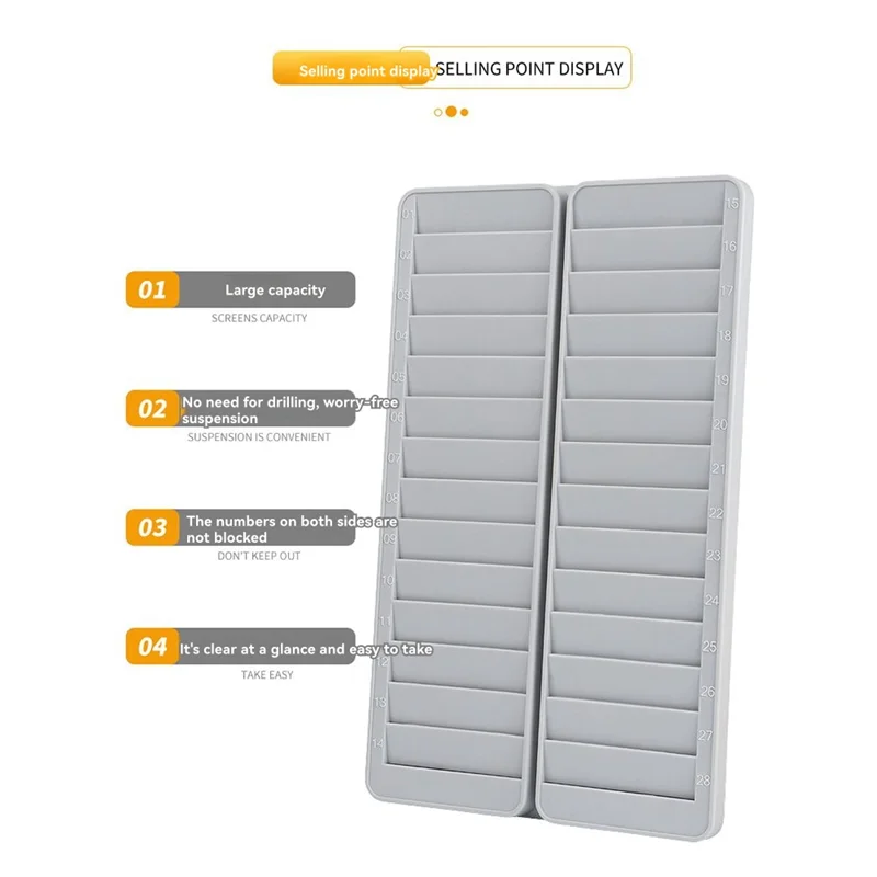 

AT82-Retractable Attendance Rack Punch Card Holder Multi Slots Business Cards Ganizer Wall Hanging