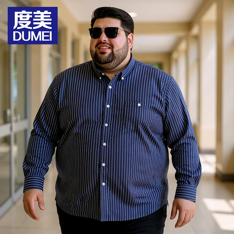 

Big and Tall Long Sleeve Dress Shirt for Men 300 lbs – No Iron, 8XL to 12XL Plus Size Business Shirt