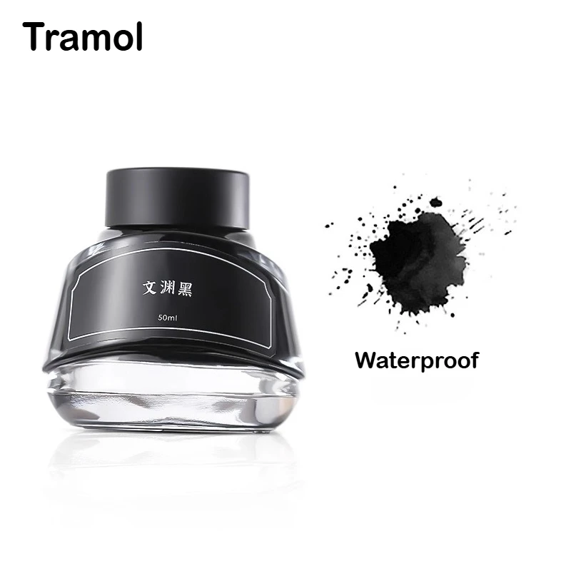 

Tramol 50 мл черные быстросохнущие водостойкие чернила для перьевой ручки идеально подходят для эскизов, чернила для погружения, школьные принадлежности, канцелярские принадлежности