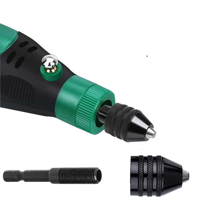 Mini Keyless Drill Chuck 0.3-8mm Self-Tighten Electric Drill Bits Collet Fixture Tools 1/4\