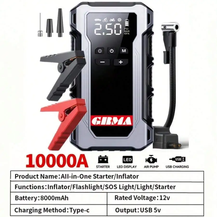 12V Portable Car Jump Starter LED Light - usage example