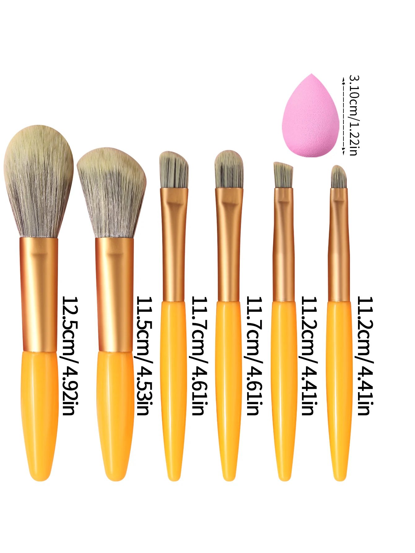 ชุดแปรงแต่งหน้าแบบพกพา 8 ชิ้น - แปรงแป้งขนาดเล็ก แปรงอายแชโดว์ แปรงคอนซีลเลอร์ + ฟองน้ำขนาดเล็กแบบนุ่ม