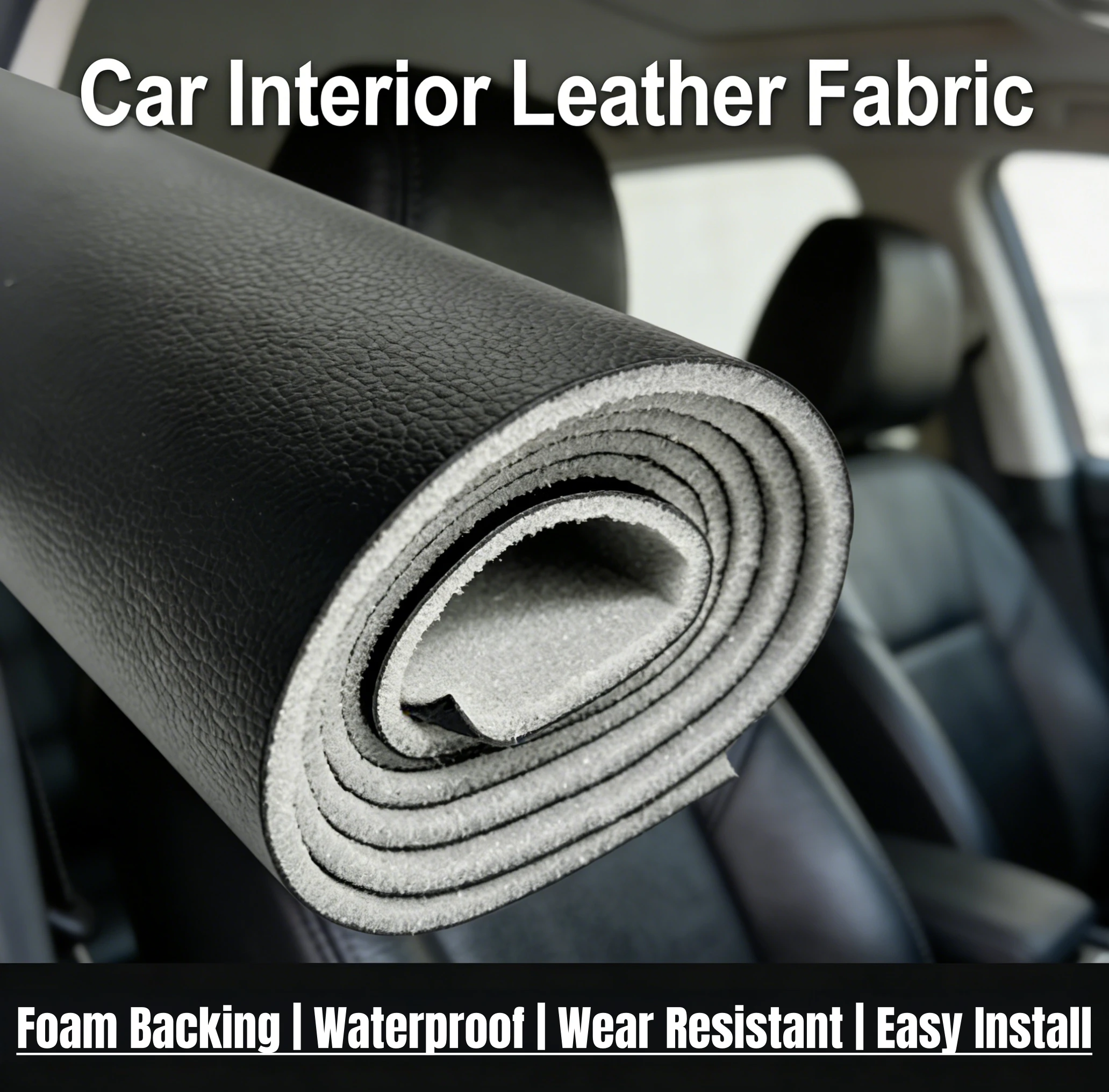 

Non Adhesive Leather Repair Kit Car Seat Waterproof PU Leather Fabric with Foam Backing for Car Headliner Sky Roof Modification