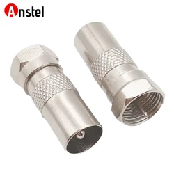 F Male to TV Type Pal Male RF Coaxial Adapter Connector for TV Tuner Satellite FM Coax Antenna Cable