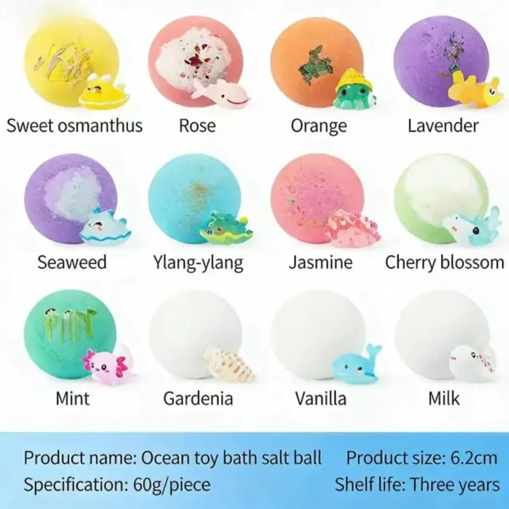 

New Ocean Theme Bath Bombs with Surprise Soothing Bath with Surprise Bath Bombs Color Changing Spa Children's Bath Salt Ball