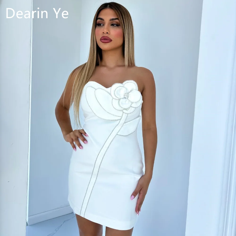 Customized Evening Dress Saudi Arabia Dearin Strapless Column Mini Length Skirts Hugging Bespoke Occasion Dresses Formal Prom Go