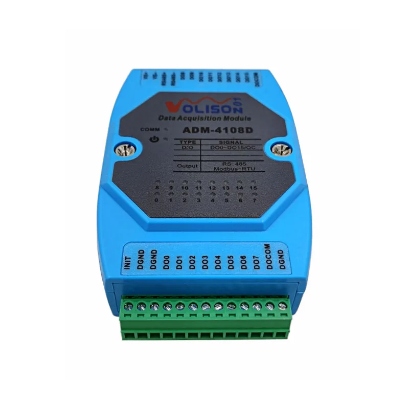 ADM-4108D 16-channel Digital/Switch output Module 16DO NPN transistor output module MODBUS RS485 Communication