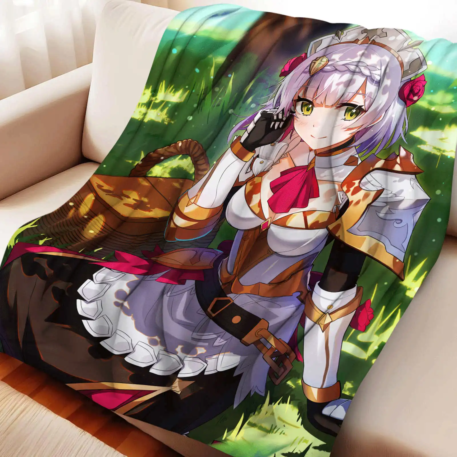 

Фланелевое одеяло Genshin Impact Noelle для кровати, спальни, дивана, пикника, теплое одеяло для покрытия