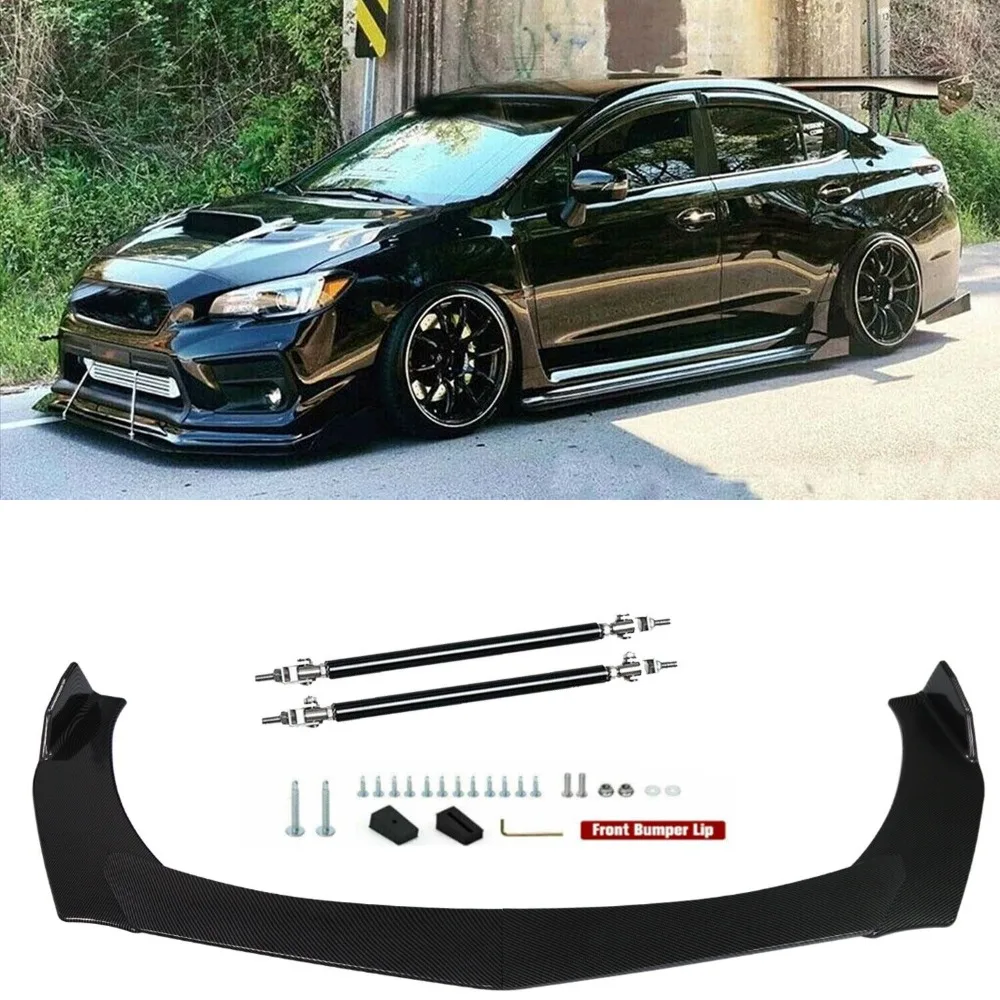 

Carbon Fiber Front Bumper Lip For Subaru WRX / STI Splitter Spoiler+Strut Rods United States