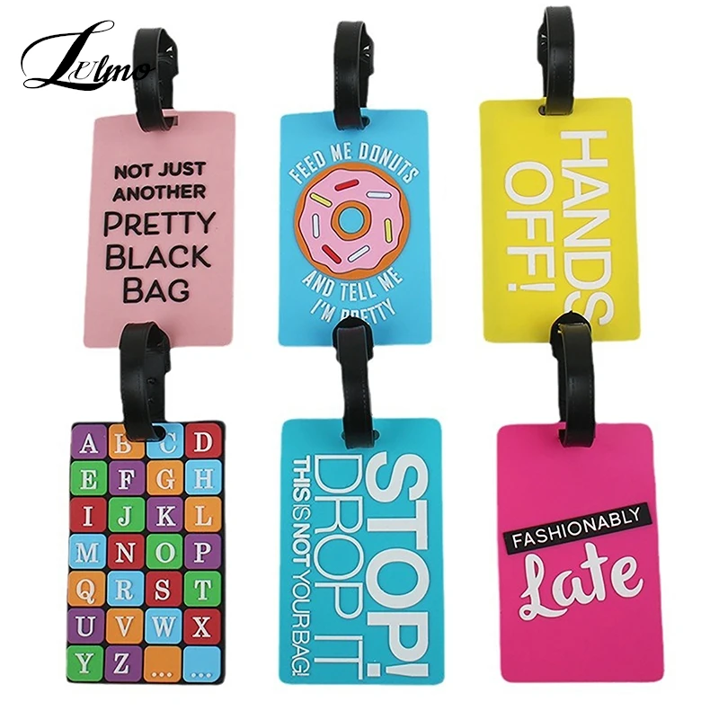 1Pc Bag Travel Accessories Creative Letter Luggage English Tags Suitcase Silicon Portable Travel Label