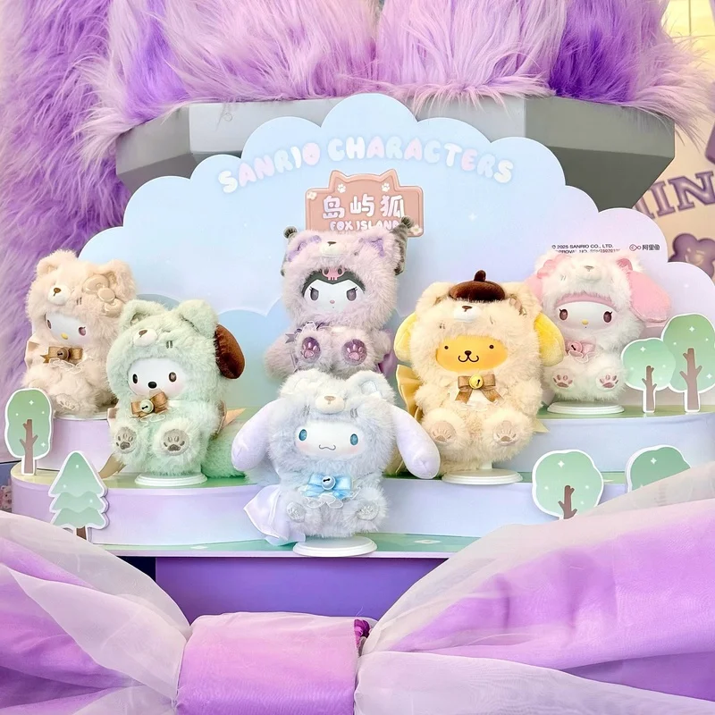Sanrio Fox Island Series Vinyl Blind Box - Trendy Hello Kitty Kuromi Cinnamoroll Keychains Cartoon Collectible Toys Gift