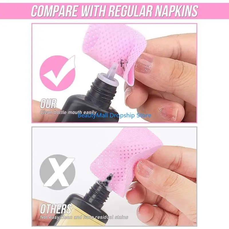 40JD 200xLint Pads For Nail Art Wipes Acrylic Art Gel Remover Cleaning P