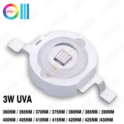 1W 3W UV UVA 365nm 370nm 375nm 380nm 385nm 395nm 400nm 405nm 410nm 420nm 425nm LED COB Chip For Ultraviolet Lamps