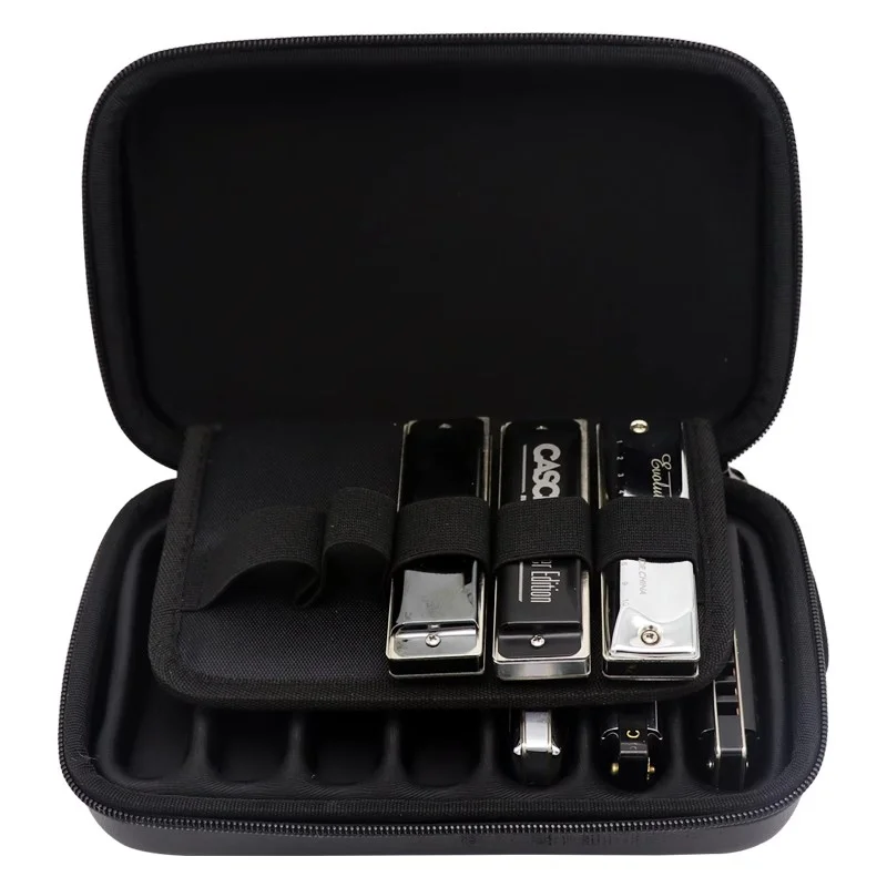 JDR Harmonica Case Blues Harp Armonica Box 10-Hole Diatonic Mouth Organ Bag Musical Instruments Storage Case Without Harmonica