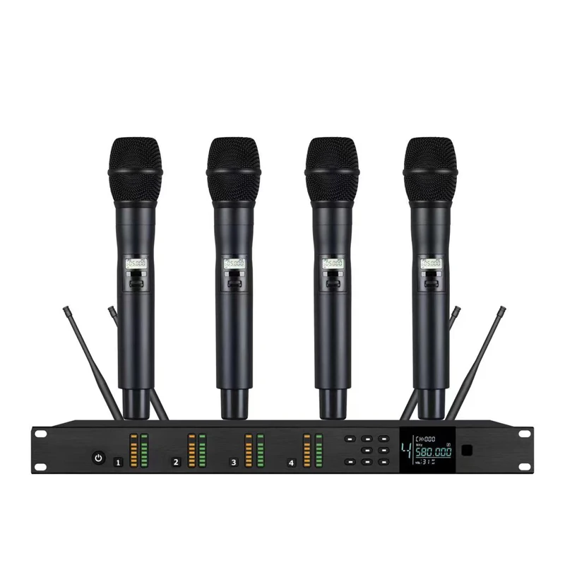 

MiCWL 4-Channel AD4Q Digital Wireless Microphone System KSM9 Handheld Anti-interference UHF Stage DJ Karaoke Super-Cardioid K9