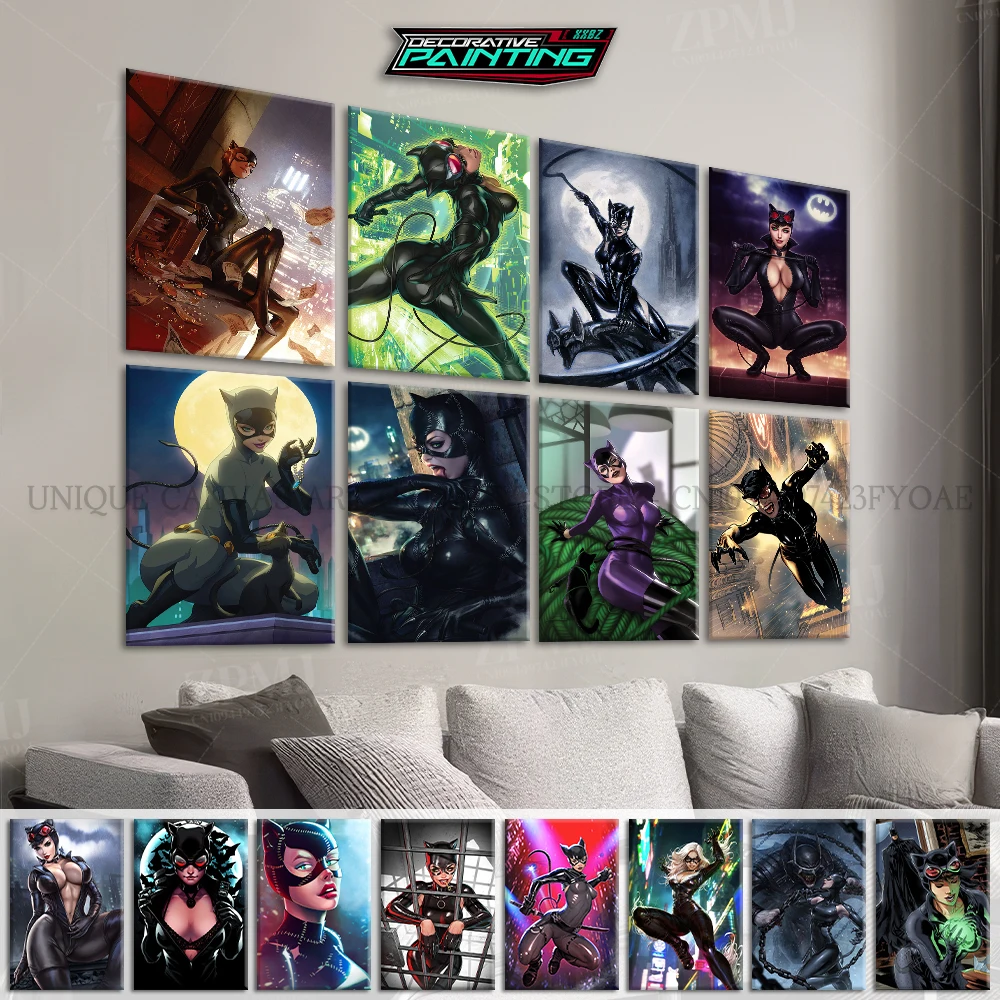 

Batman Catwoman Canvas Painting Movie Character Hd Printed Home Decoration Pictures Kawaii Poster Frameless Wall Art For Room