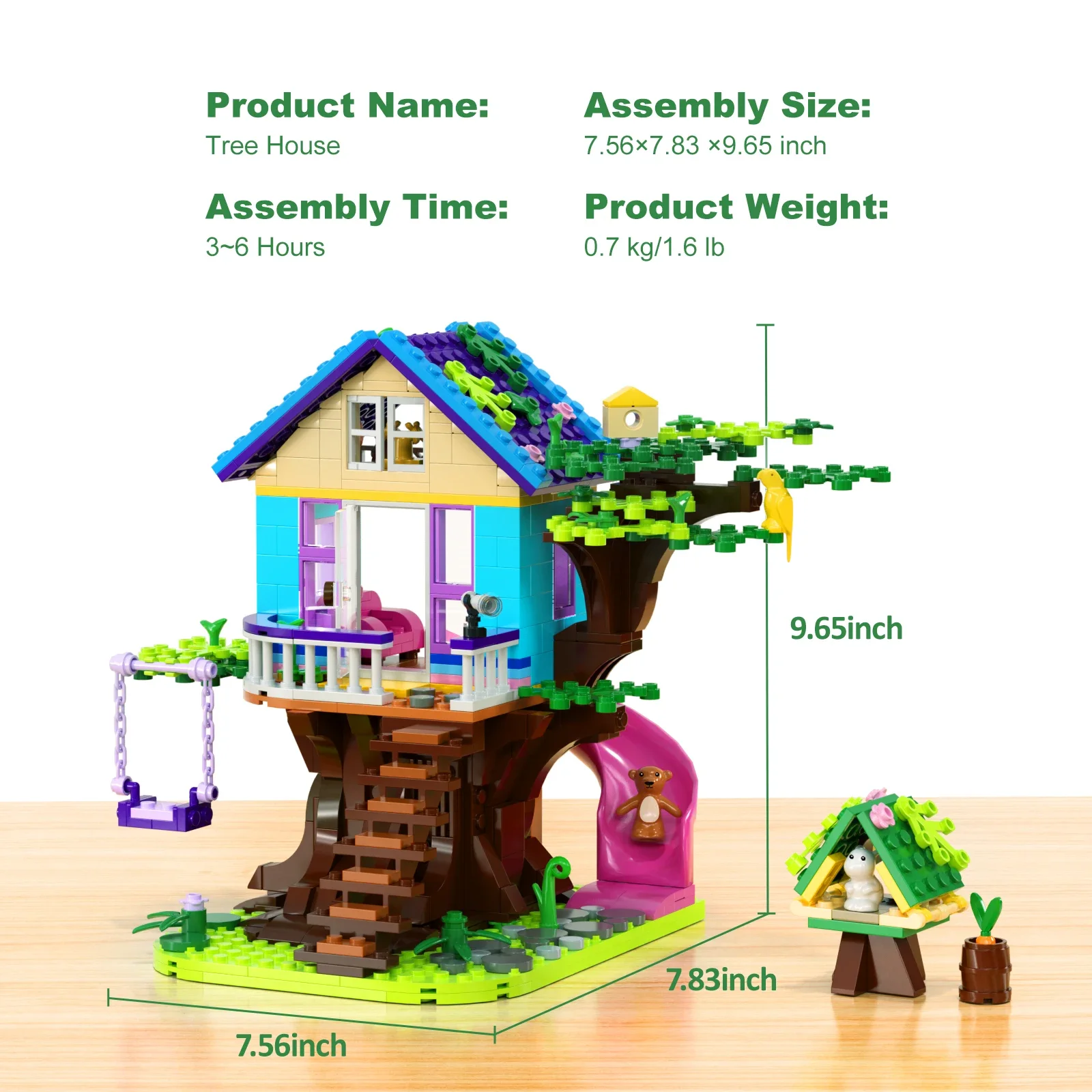 MOC Dream Tree Cabin Building Blocks Forest Natural Art Flower Hut House Model DIY Bricks Toys Kid Birthday Christmas Gift