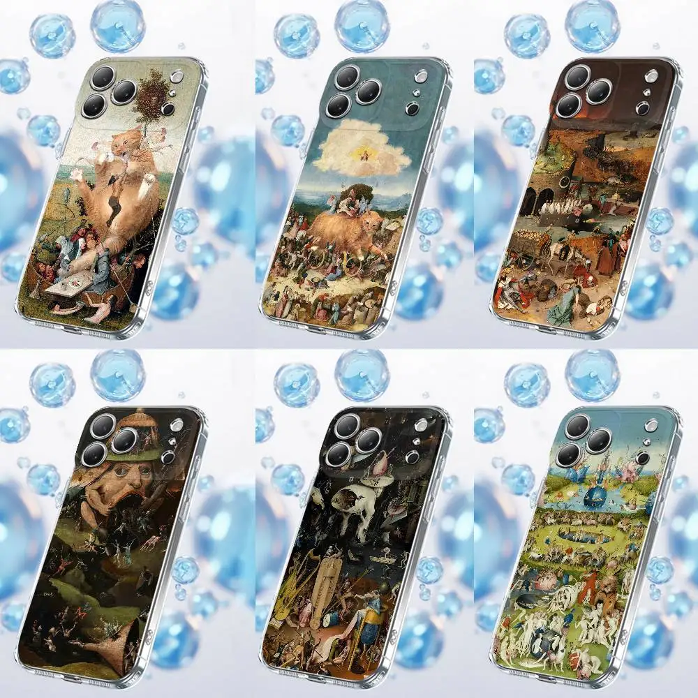 

H-Hieronymus Bosch Cat Painting Phone Case For iPhone 17,16,15,14,13,12,11 Plus,Pro,Max,Plus,E,SE4,Air,Mini Transparent