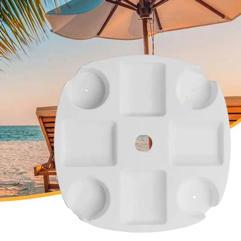 

Beach Umbrella Table Trays with 4 Cup Holders Beach Snacks Drink Cup Holder Reusable for Swimming Pool Patio Yard Camping Picnic