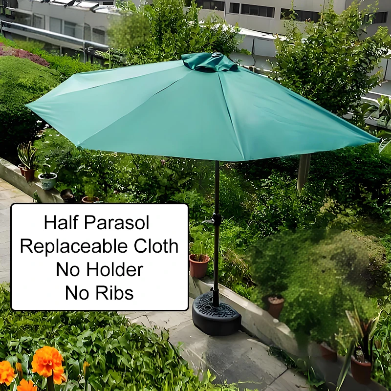 Half Parasol Replaceable Cloth Semicircular Umbrella Top Cloth Without Holder Outdoor Against Wall Sunshade Canopy Cloth