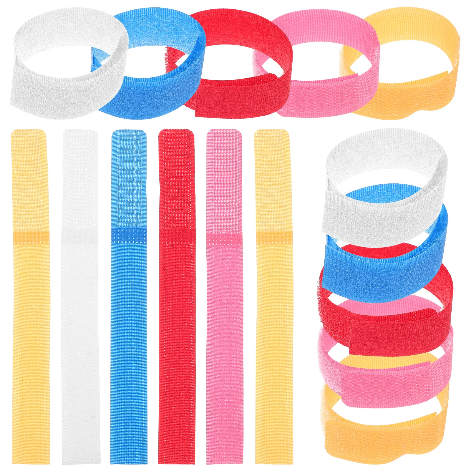 50Pcs Colorful Hook and Loop Cord Organizers Premium Polyester Cable Ties for Pc Laptop Chargers Appliance Wires Desktop Cable view 4