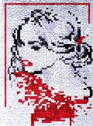 Embroidery Canvas Latch Hook Kits, GT277 Woman Unfinished Acrylic Yarn, Embroidery Cushion, Cross Stitch Carpet