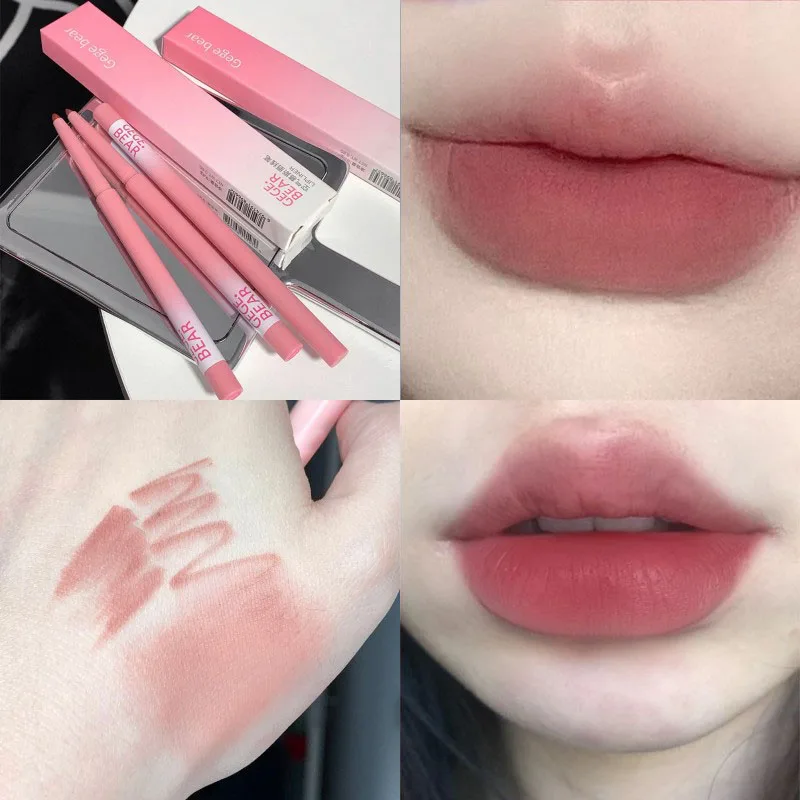 Sexy Nude Matte Lipliner Pencil Waterproof Brown Red Contour Tint Lipstick Lasting Non-stick Cup Lip Liner Lips Makeup Cosmetic