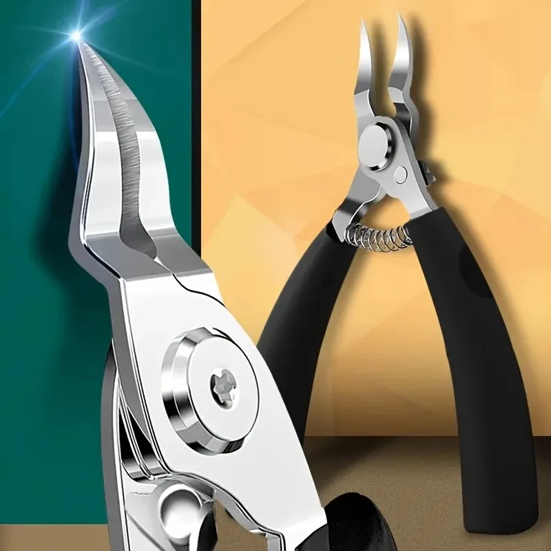 Professional Stainless Steel Toenail Clippers Set - C9195, 1pc Heavy-Duty Trimmer for Thick Nails, Lightweight Foot & Nail Care