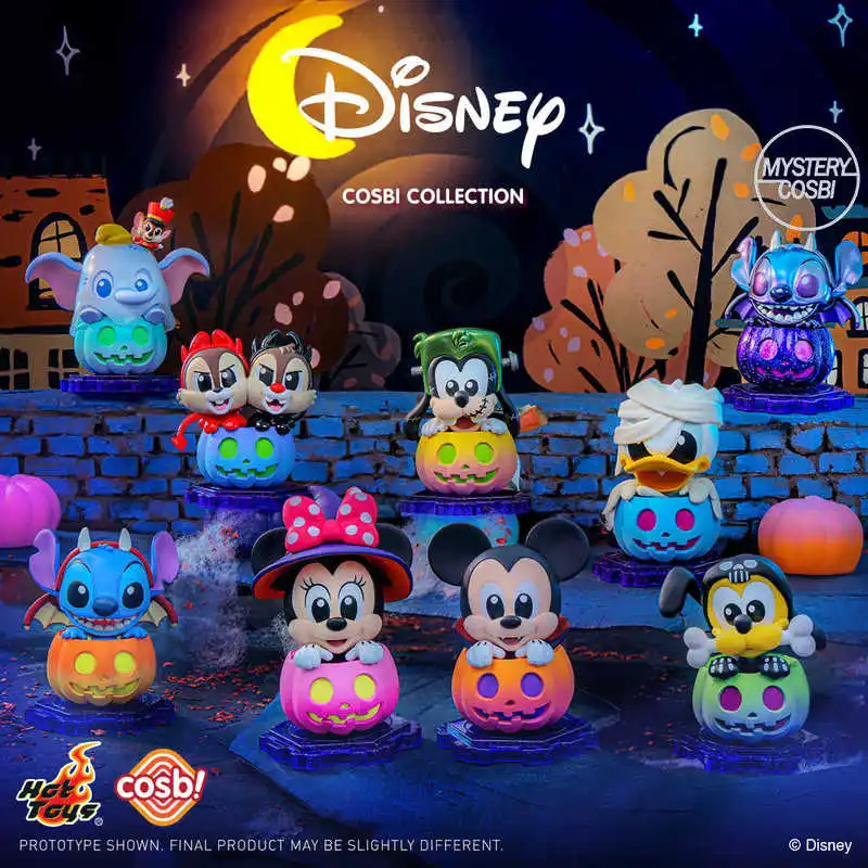 2024 Nowe gorące zabawki Disney Myszka Miki i przyjaciele Seria dyni Pudełko z niespodzianką Kawaii Cartoon Stitch Mickey Figurka Prezenty na Halloween